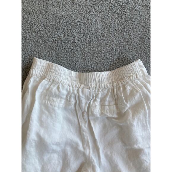 A New Day Pants Large Linen Wrap Cropped Stretch Pull On White Boho Beach L - Picture 8 of 16